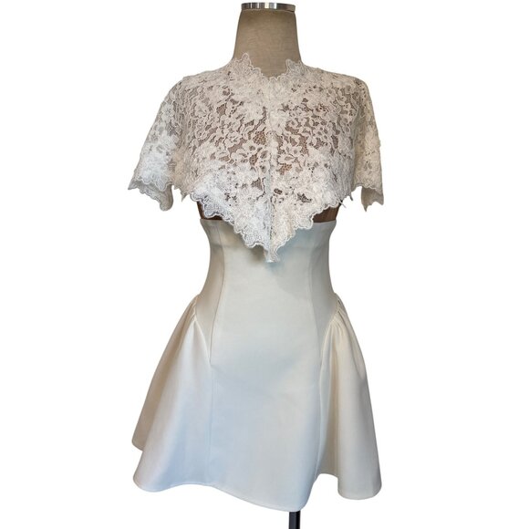 Helsa The Mademoiselle Mini Dress in Ivory Small New Womens Lace Bridal Party - Picture 6 of 14